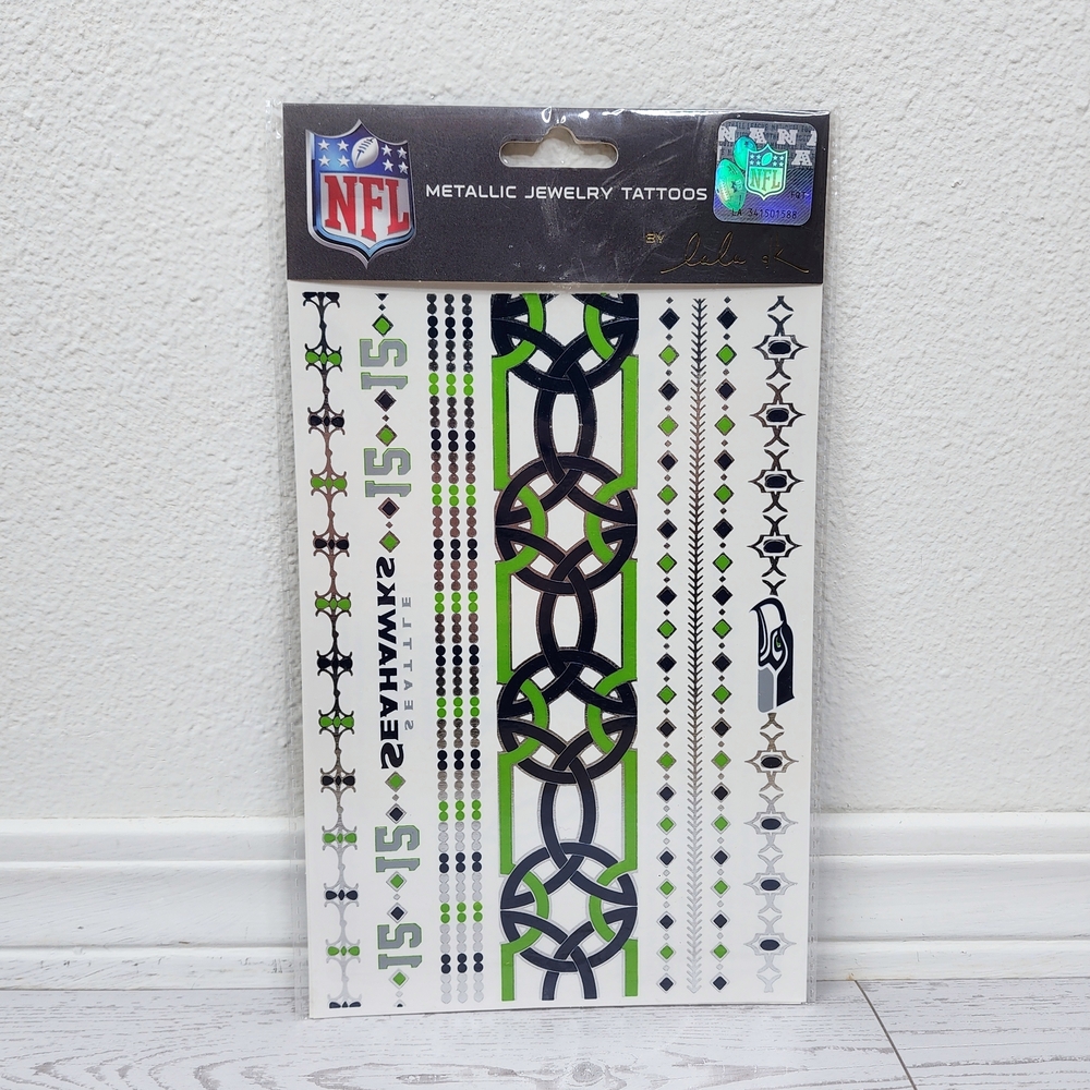 Seattle Seahawks NFL Metallic Jewelry Tattoos Lulu Dk NWT